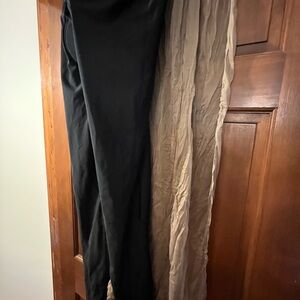 Black Padded Long Bike Pants with zippers in bottom